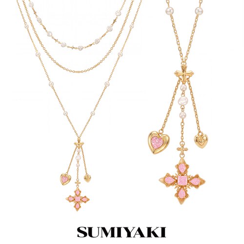 SUMIYAKI 绮梦系列叠戴珍珠锁骨链多层长项链女款配饰高级感首饰