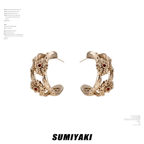 SUMIYAKI雏菊系列复古C圈耳环