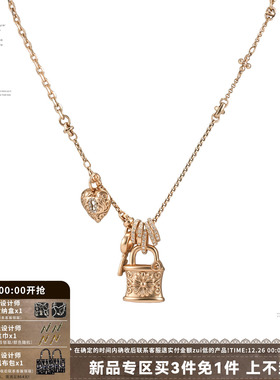 美式复古雏菊项链爱心锁毛衣链