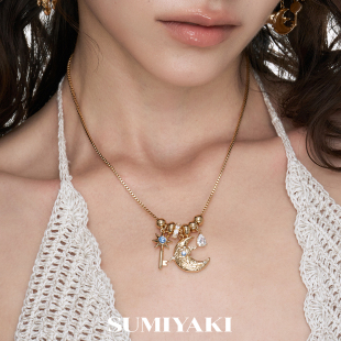 SUMIYAKI吉普赛系列度假风新款锁骨链高级感复古项链女吊坠爆款