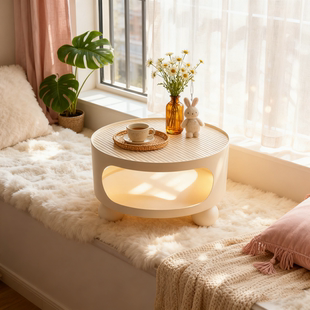 网红卧室阳台飘窗小茶几三件套轻奢飘窗桌奶油风飘窗茶桌创意炕桌