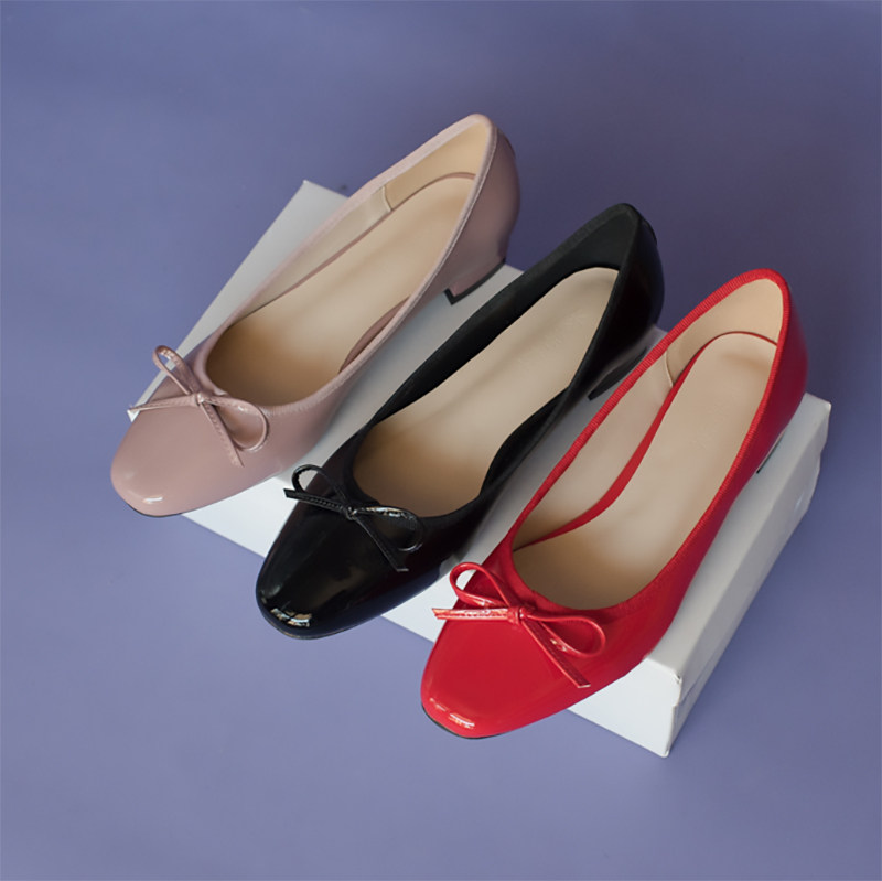 dezu自制 简约文艺平底女鞋方头低跟浅口仙女蝴蝶结单鞋小码女鞋在类目 女鞋, 低帮鞋中 - 来自Buy2taobao.com提供专业的淘宝代购服务