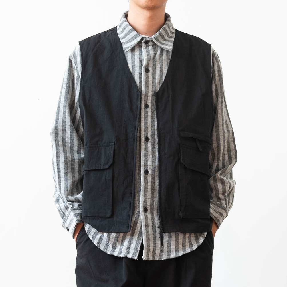 日系复古假两件条纹衬衫