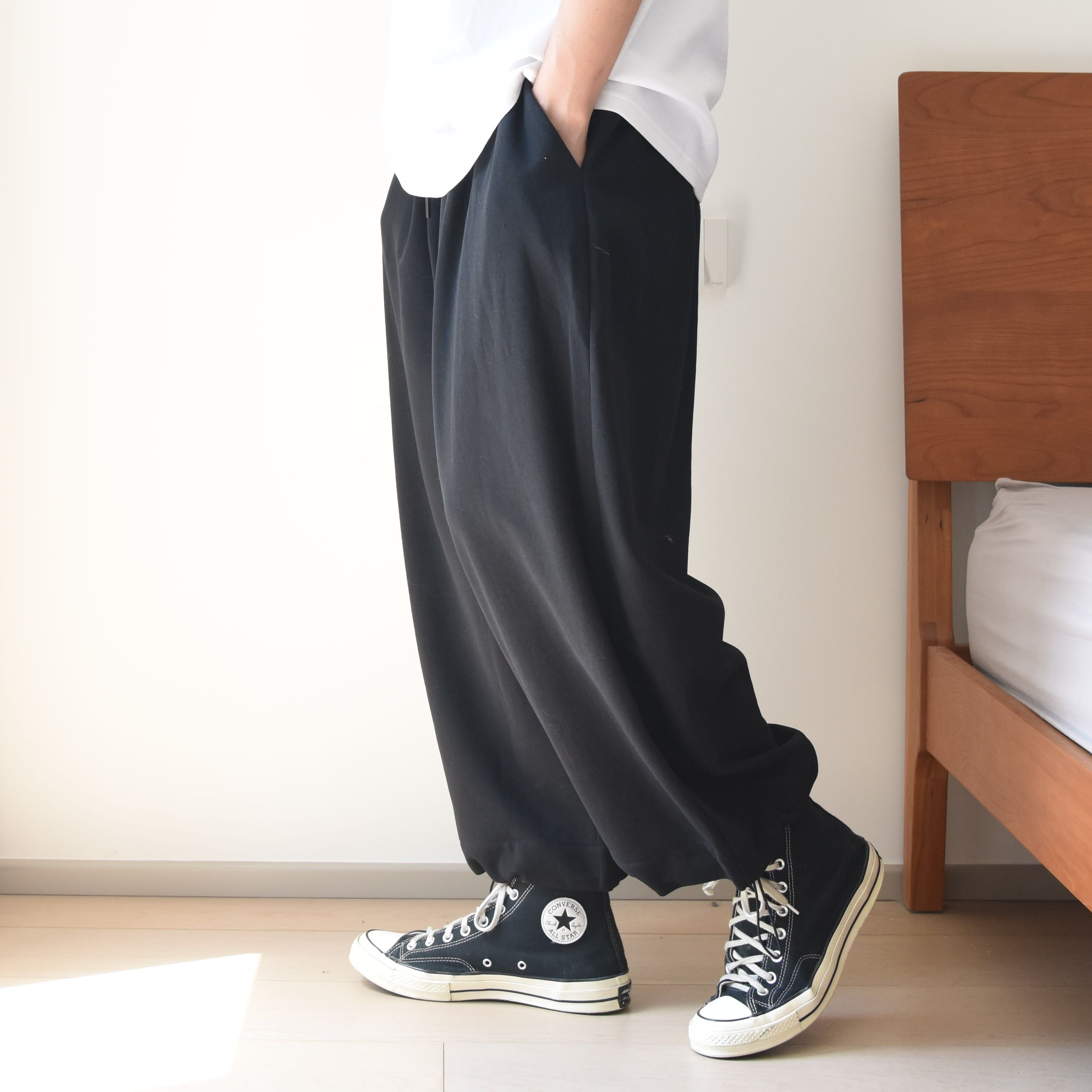 宽松垂感纯棉休闲裤男潮九分裤