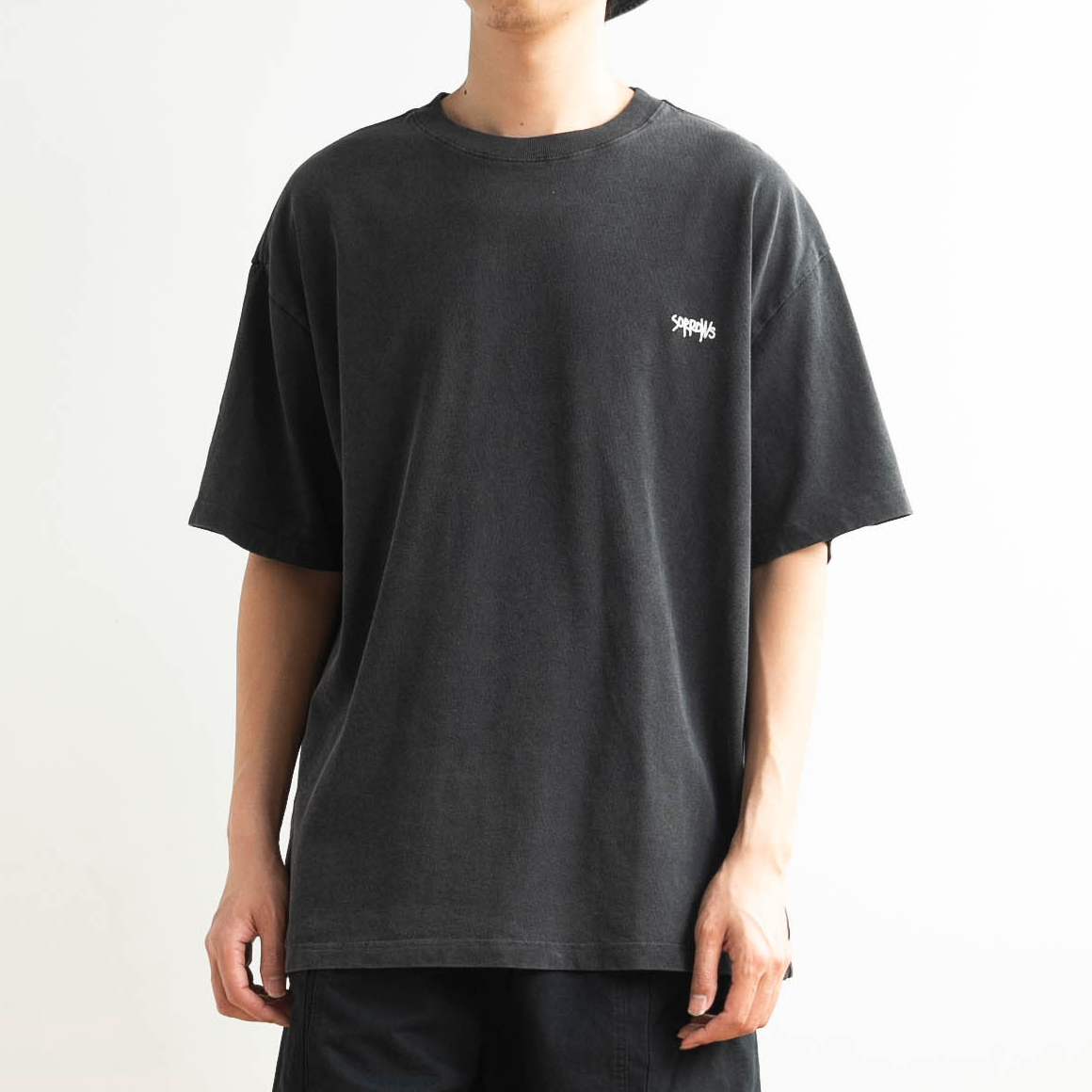 友町320G重磅纯棉 复古水洗做旧基础款圆领短袖T恤衫男潮落肩宽松