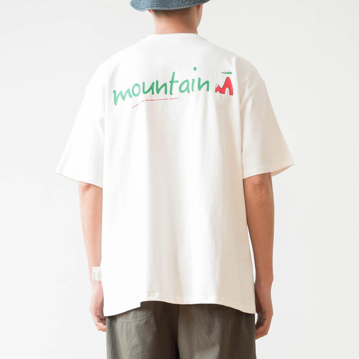 户外风印花宽松落肩短袖T恤