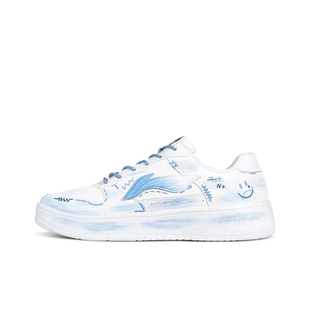 【定制球鞋】LiNing李宁 浮舟 墨蓝涂鸦 星辰制造 手绘 男鞋