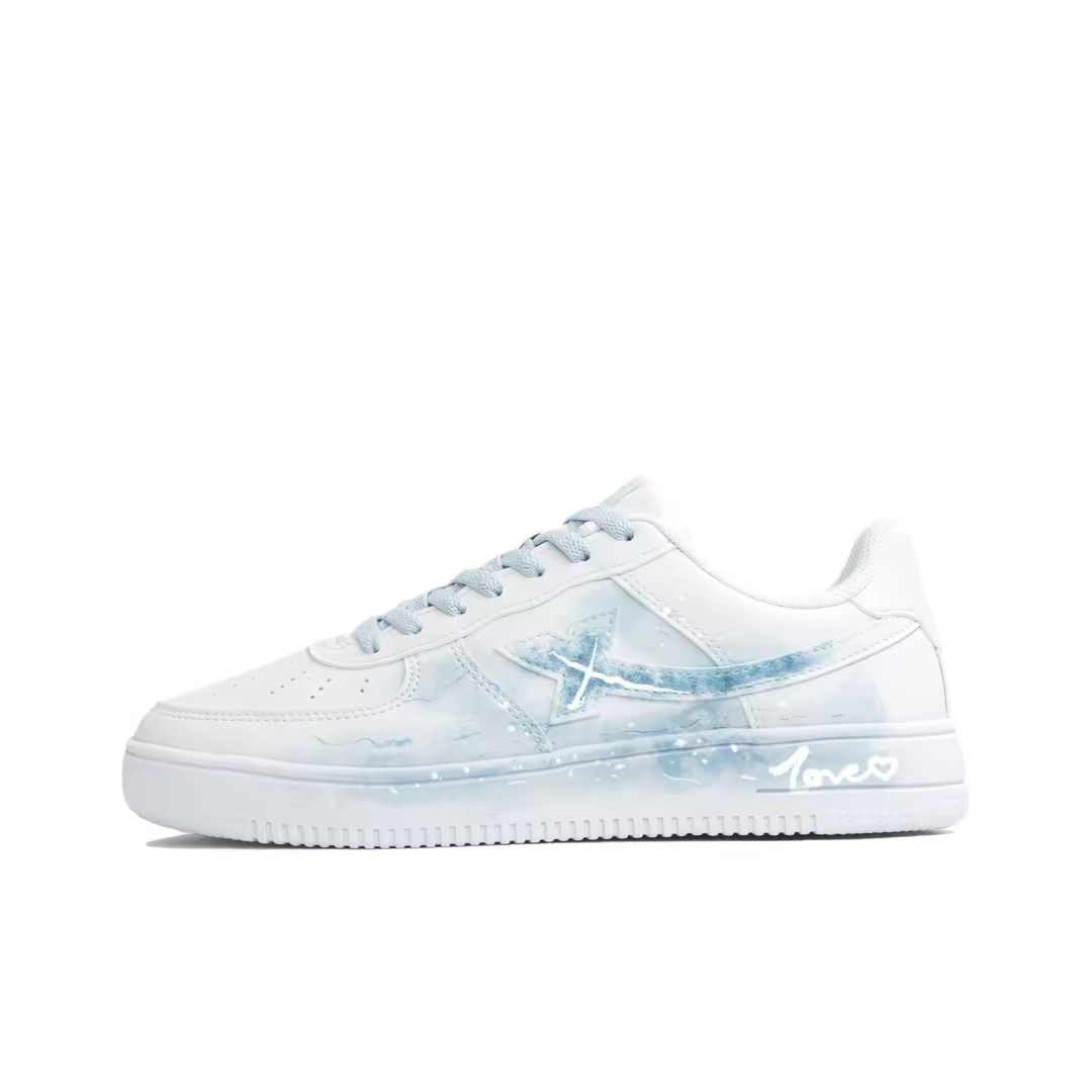 【定制球鞋】特步 空军一号 万花弄  碎冰蓝  板鞋,运动鞋new,板鞋,淘宝优惠券,粉丝福利购,淘宝优惠卷