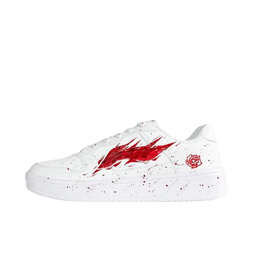 【定制球鞋】 李宁 浮舟 板鞋 减震百搭休闲简约防水 猩红玫瑰