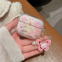 Красочная розовая бабочка + кулон