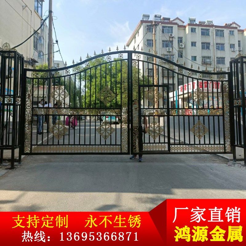 围墙铁艺大门,铁艺大门,铁艺围墙_大山谷图库
