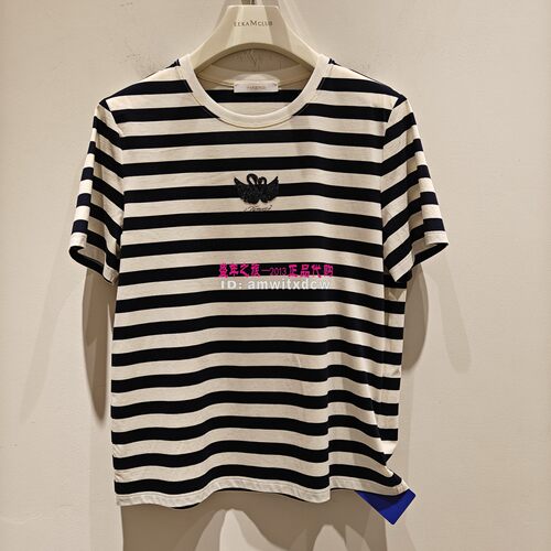 NAERSI娜尔思上衣NM02127Q8专柜正品夏季条纹显瘦小衫原990
