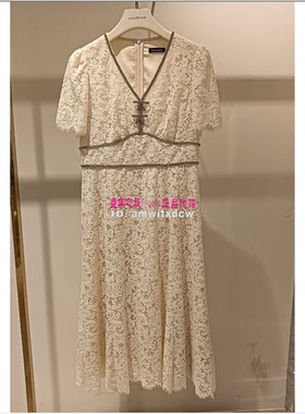 Koradior珂莱蒂尔KF12192F1连衣裙专柜正品夏季V领中长裙原5687
