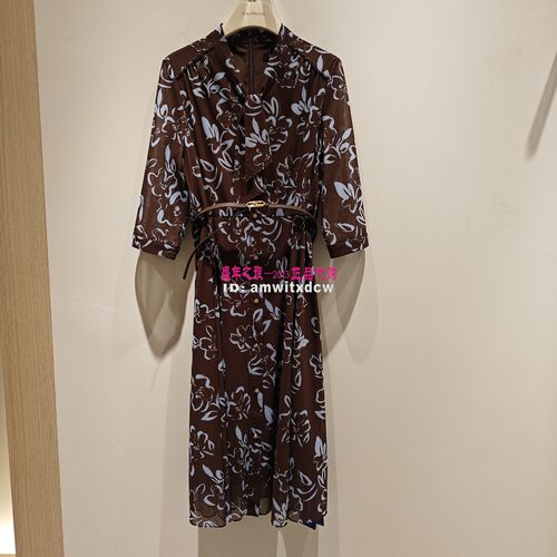 NAERSI娜尔思连衣裙NF10555D5专柜正品秋季新款女裙原2990
