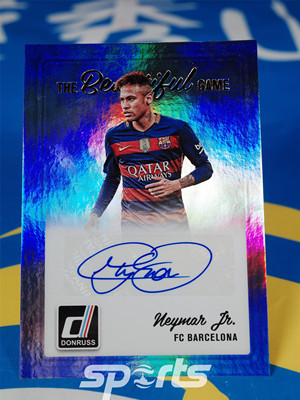 【越秀山卡价书】Donruss2016巴西大巴黎巴萨内马尔双弧线签字