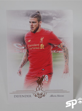 Futera福特拉2016年利物浦队卡010#小包子莫雷诺球星卡