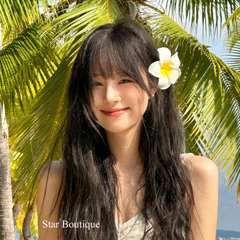 氛围感海边度假风鸡蛋花发夹