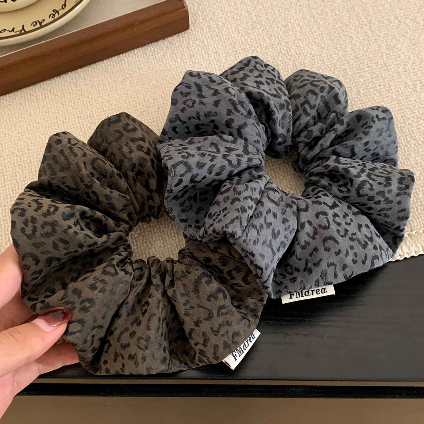 韩国东大门豹纹大肠发圈超大头饰