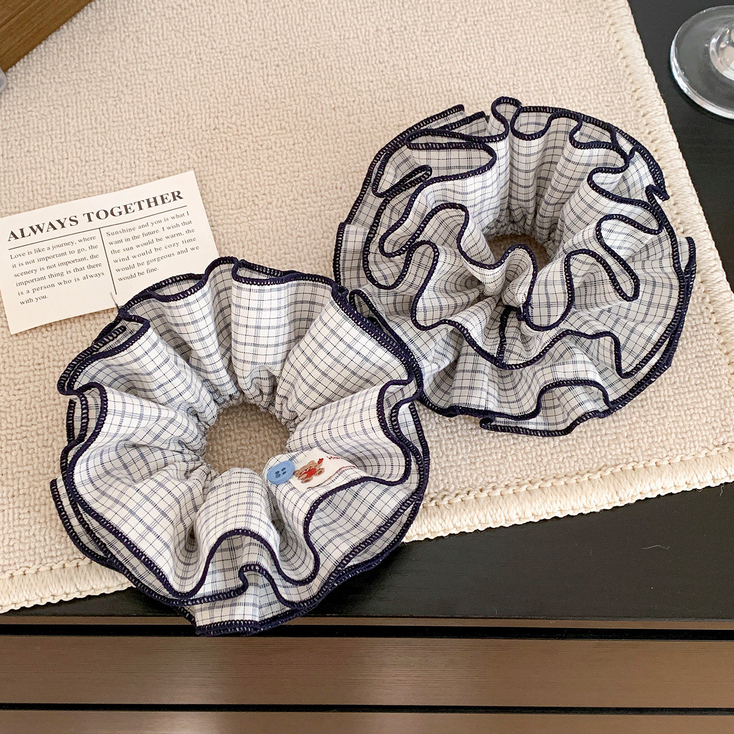 韩系慵懒风格纹四层大肠发圈女高级感超大丸子头马尾头绳皮筋头饰,饰品/流行首饰/时尚饰品新,发饰,淘宝优惠券,粉丝福利购,淘宝优惠卷