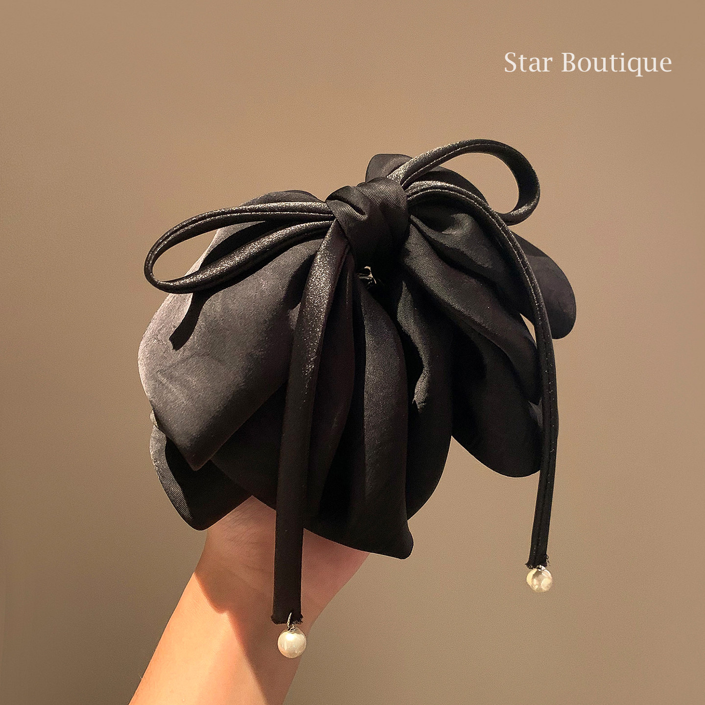 法式复古黑色缎面蝴蝶结抓夹女气质后脑勺半扎发马尾鲨鱼夹子头饰,饰品/流行首饰/时尚饰品新,发饰,淘宝优惠券,粉丝福利购,淘宝优惠卷