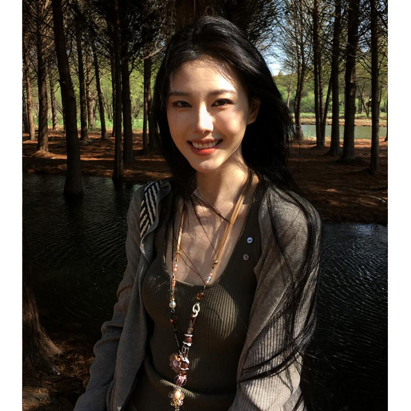 宵夜同款~花朵串珠吊坠项链