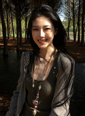 宵夜同款~花朵串珠吊坠项链