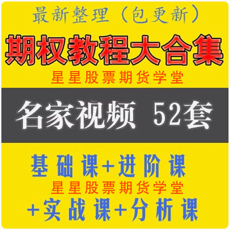 期权视频教程入门与精通股票投资期货零基础视频实战实盘培训课程
