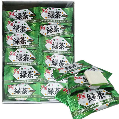宏源奶糖绿茶味糖果一盒320克约