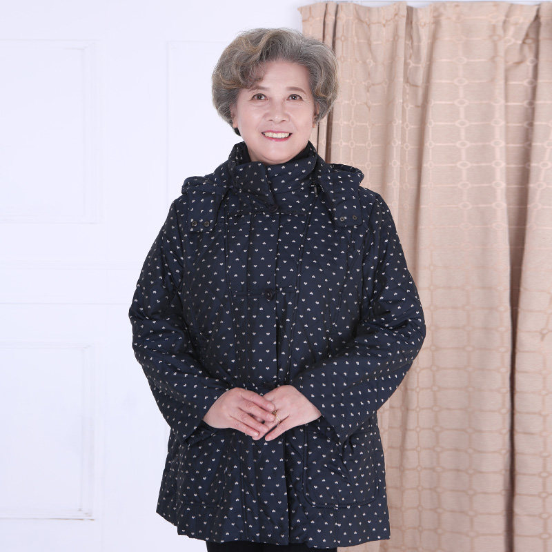 奶奶冬装连帽领加厚棉衣棉服棉