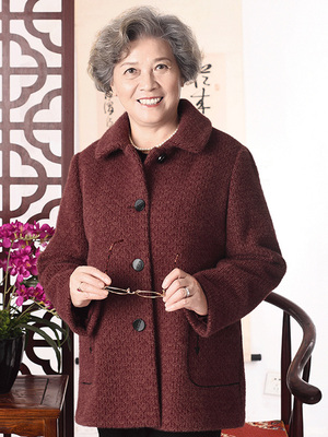 神采夫人妈妈装羊毛2022休闲装