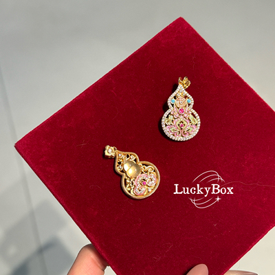 「福禄翻倍」天然水沫玉葫芦新中式珐琅AB双面设计两戴925银吊坠