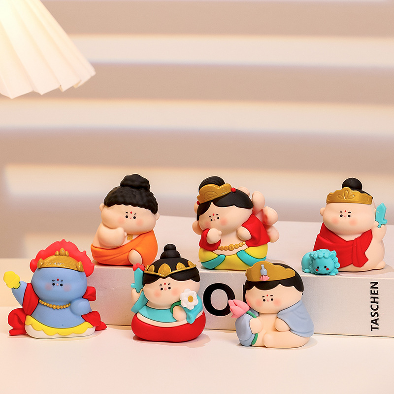 可爱小神仙摆件阿弥陀佛观音佛祖桌面工位情绪稳定车载装饰礼物