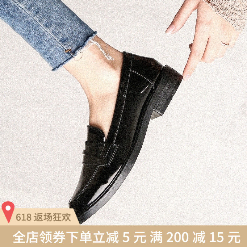 黑色小皮鞋女學生英倫風圓頭平底英倫鞋女單鞋女2019春款樂福鞋女在類目 女鞋, 低幫鞋中 - 來自Buy2taobao.com提供專業的淘寶代購服務