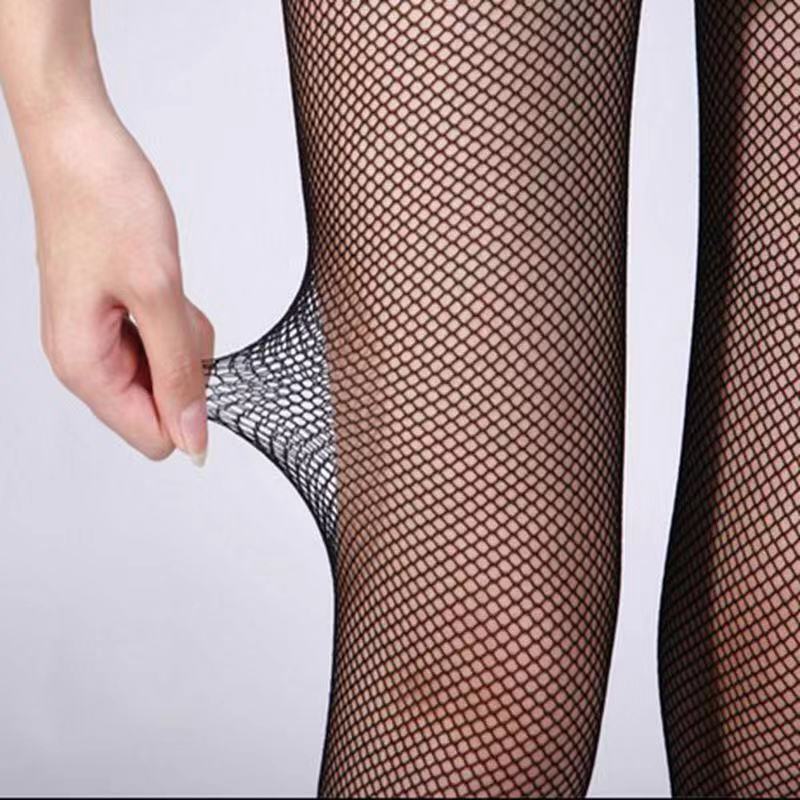加密渔网丝袜防勾丝大中小网眼连裤袜性感诱惑时尚网红黑丝连体袜
