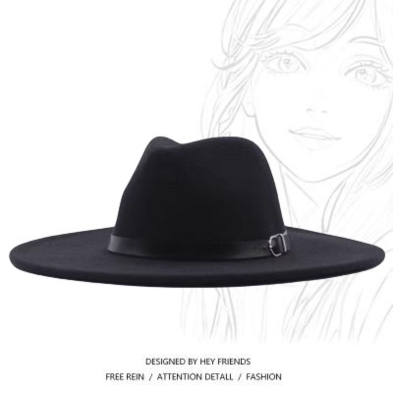 男女秋冬法式平顶礼帽欧美风时尚英伦风帽子爵士帽防晒遮阳舞蹈帽