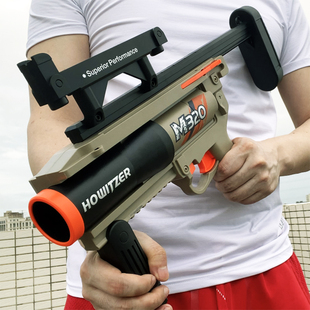 手动上膛三连发M320榴弹炮发射器软弹枪迫击炮男孩散弹玩具枪模型