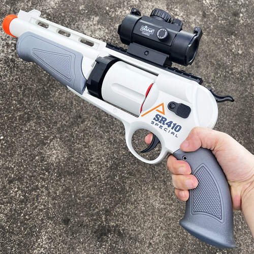 手动上膛SR410左轮霰弹枪手抢儿童软弹发射器男孩单发散弹玩具枪