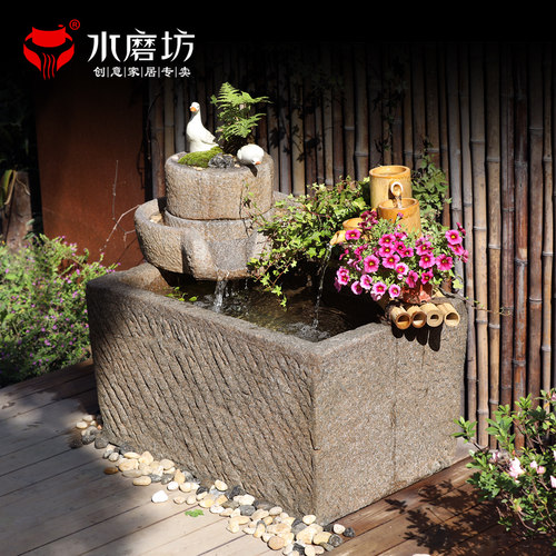 新中式庭院流水摆件入户花园景观装饰鱼缸阳台鱼池假山造景喷泉 - 封面