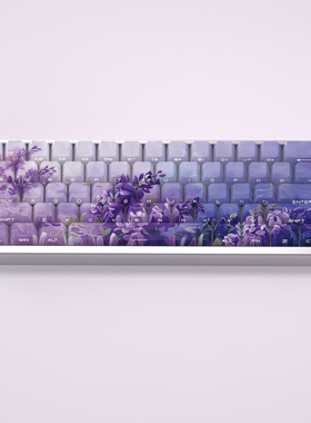 文绍紫藤花键帽油画风原厂高度pbt适配atk68 v75x wooting made68