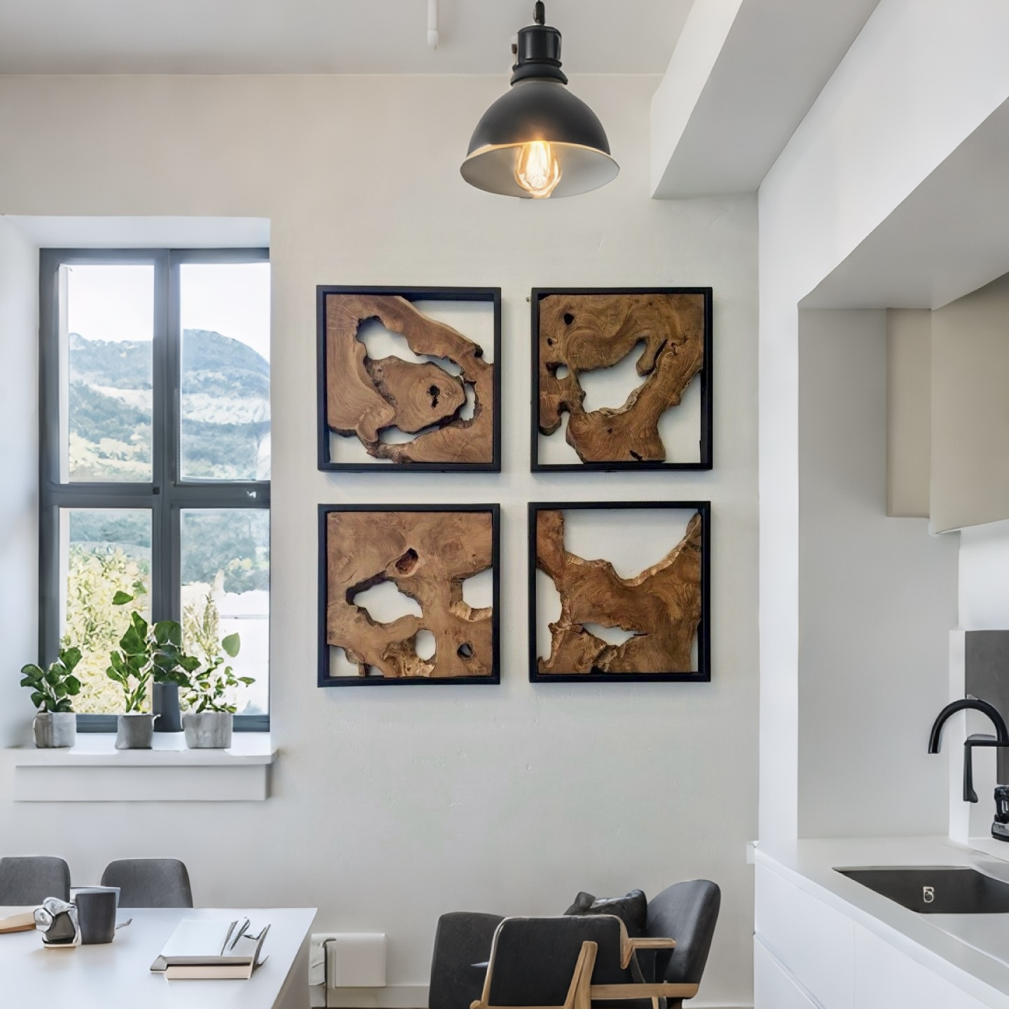 创意艺术实木原木切片壁装饰画