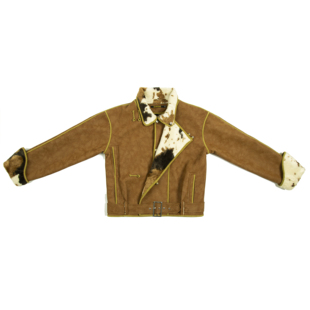 素马蹄袖 蒙元 皮毛一体冬季 抗皱夹克宽松外套男女同款 雅库特马