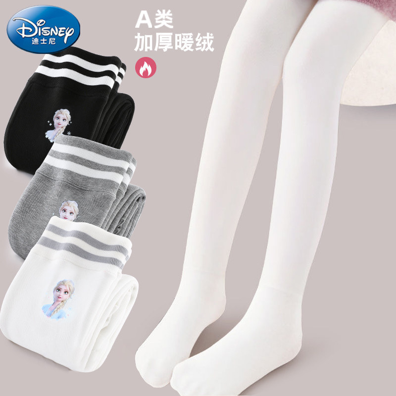 迪士尼女童连裤袜秋冬加绒加厚图片