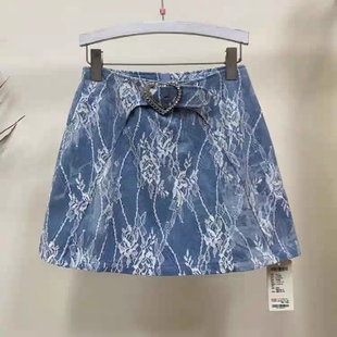 知恩GCCG正品牛仔短裙半身裙女25夏季新款百搭高腰显瘦A字裙2140