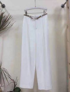 知恩GCCG正品春夏新款高级时尚百搭阔腿休闲裤子女长裤珍珠白1019