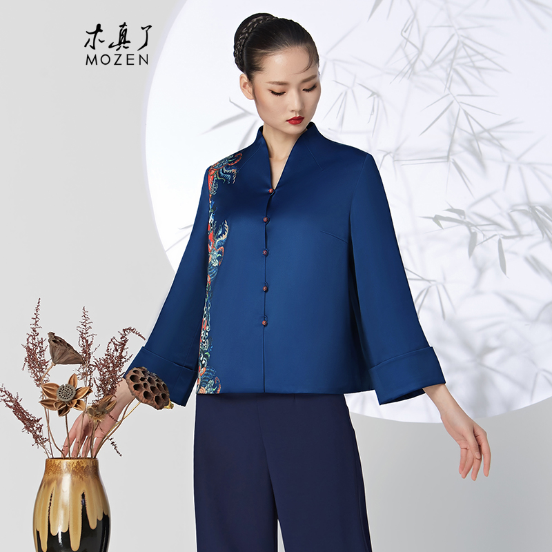 木真了中式唐装短外套女装新品