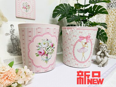 bby碎花蝴蝶结手绘破旧玫瑰小桶