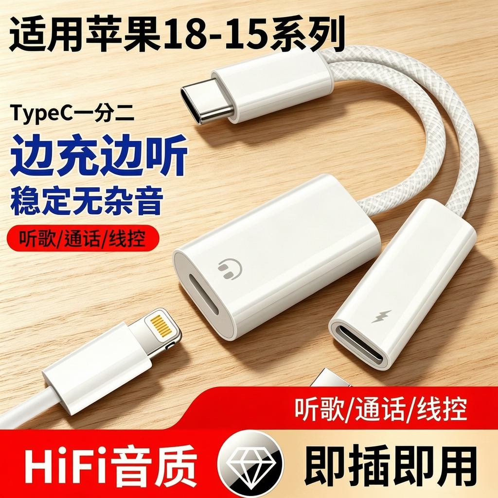 苹果18Pro耳机转接头dac数字音频