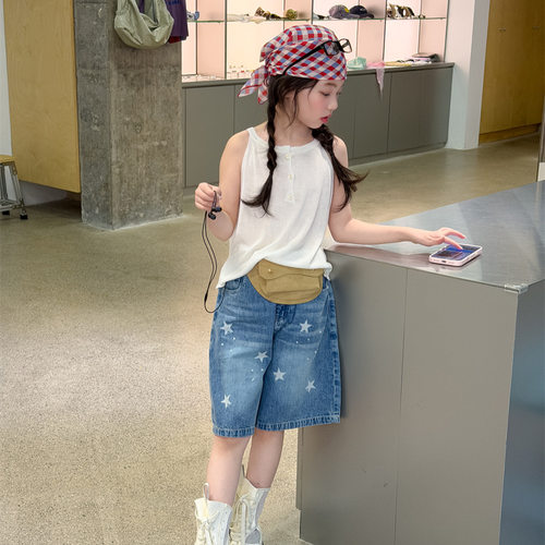女童牛仔五分裤短裤女童夏