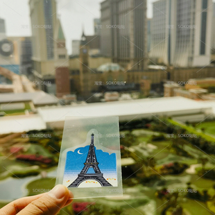 SOKO贴贴 澳门元素车贴贴纸 巴黎人铁塔反光贴好运发财