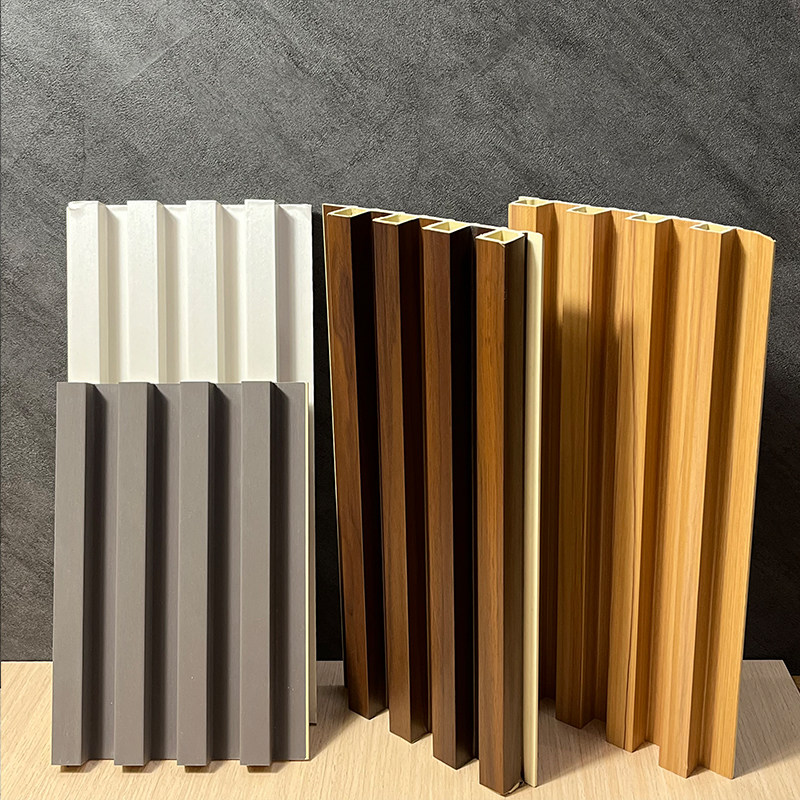 竹木纤维格栅生态木长城板阳台吊顶护墙板背景墙免漆绿可木门头装